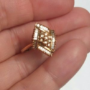 14k gold .75ct diamond cocktail ring